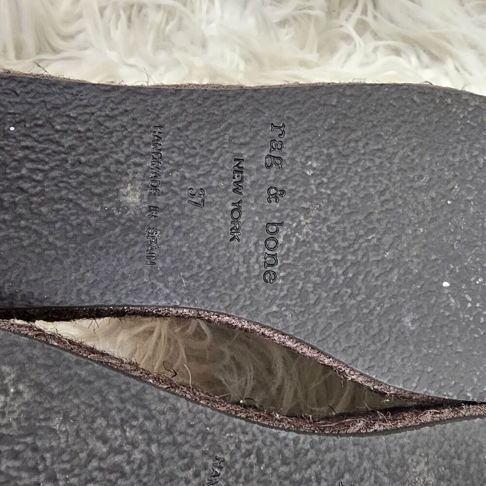 Rag & Bone Ansley Dark Brown Suede Buckle Espadrille Platform Summer Sandal 37 - Picture 6 of 11